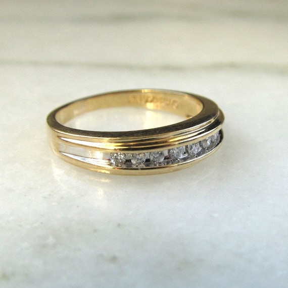 Vintage Keepsake 14K Yellow Gold Diamond Wedding … - image 8