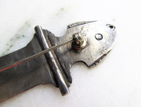 Antique British Silver Sash Pin Brooch No Monogra… - image 8