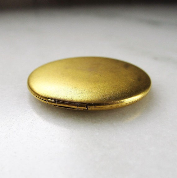 Vintage Merite Gold Filled Round Photo Locket Pen… - image 2