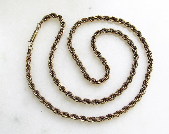 Vintage Krementz Gold Plated Sterling Silver Rope Chain 20 Long ETC6570