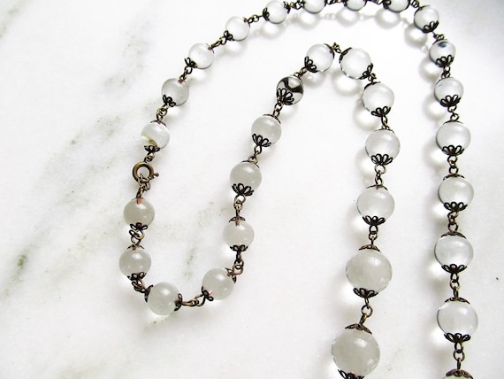 1920s Art Deco Pools of Light Glass Bead Necklace… - image 4