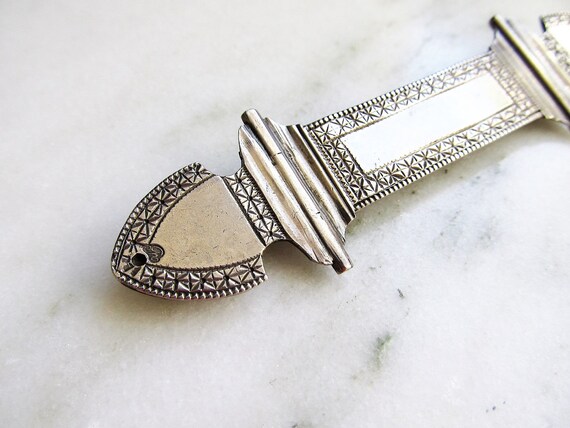 Antique British Silver Sash Pin Brooch No Monogra… - image 2