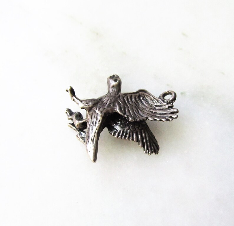 Vintage Sterling Silver Flying Eagle w Lightning Bolt Charm ETC1428
