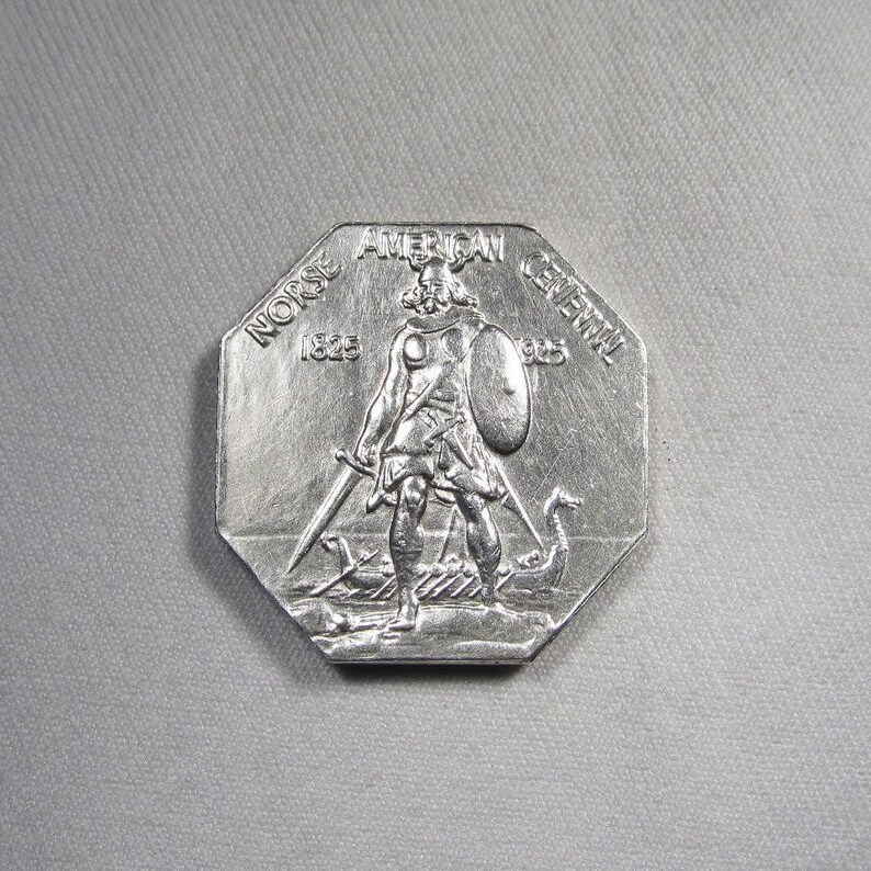 1925 Silver Norse Centennial Medal UNC Details AJ550 1925 Silver Norse Centennial Medal UNC Details AJ550
