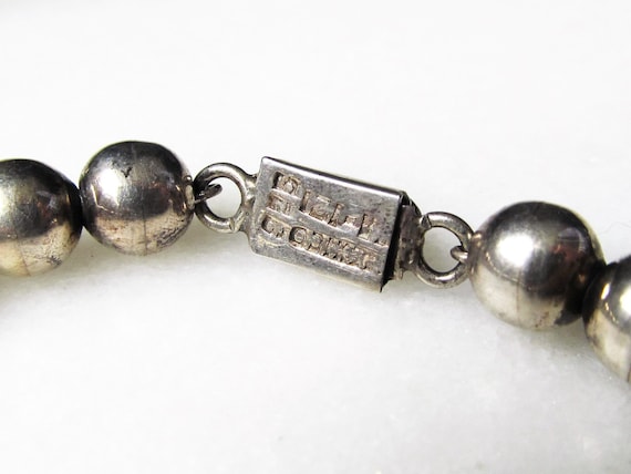 Taxco Mexico Sterling Silver Ball Bead Bracelet &… - image 3