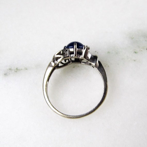Vintage 14K Lindy Star Diamond White Gold Ring ET… - image 4