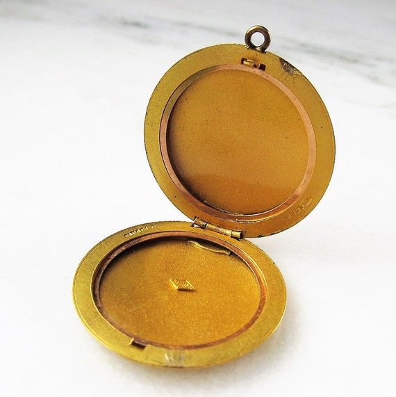 Vintage Merite Gold Filled Round Photo Locket Pen… - image 7