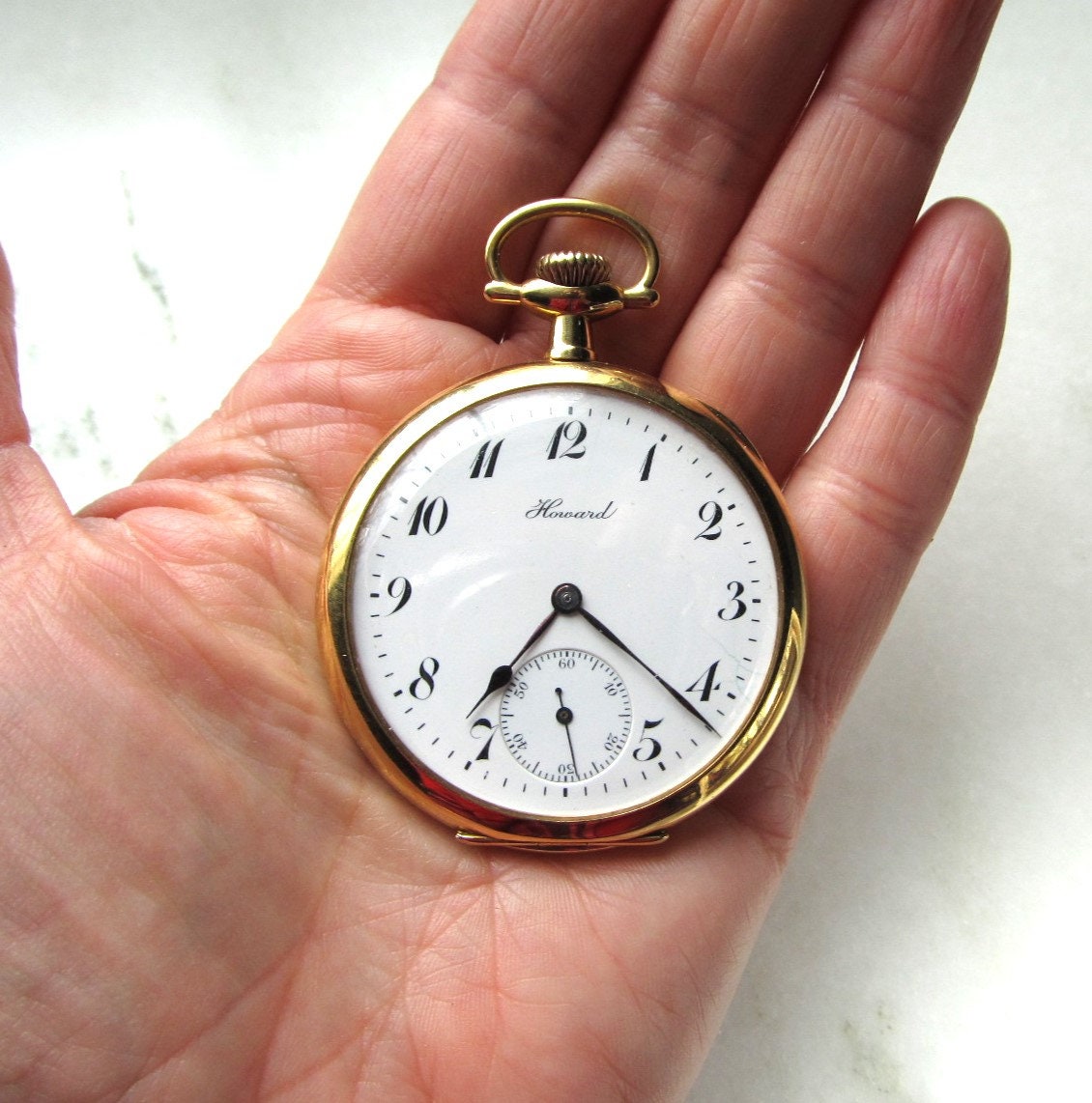 Antique 1912 E Howard Boston Mass 18K Gold Pocket Watch 21 Jewel Runs ETC9272 Etsy