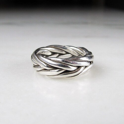 Antique Gold Braid Zirconia Silver Ring main image 1