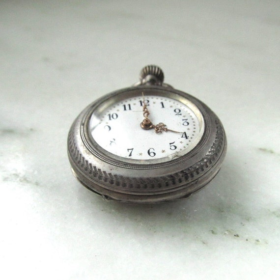 Antique 1860's Swiss Sterling Silver Pendant Watc… - image 2