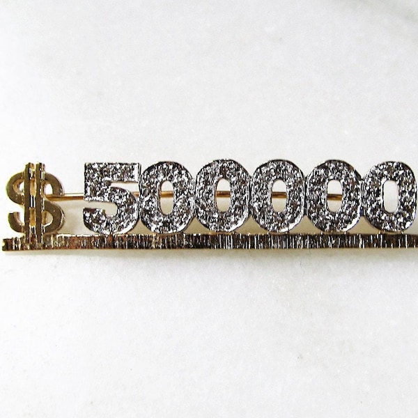 Vintage 14K Diamond Mary Kay Sales Service Pin 500,000 Dollars Yellow Gold ETC6004