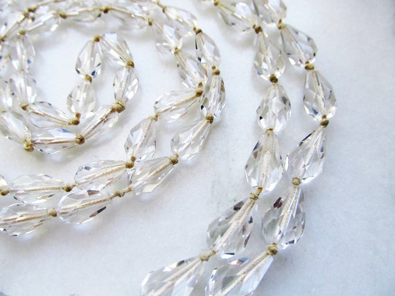 Vintage Art Deco Faceted Clear Glass Beaded Neckl… - image 6