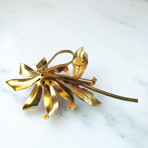 Original by Robert Painted Metal Flower Brooch Vintage ETC1855 image 4