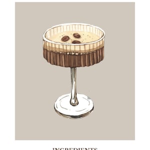 Espresso Martini Recipe Espresso Martini Card Cocktail Recipes Cocktail Recipe Bar Cart Digital Download Printable