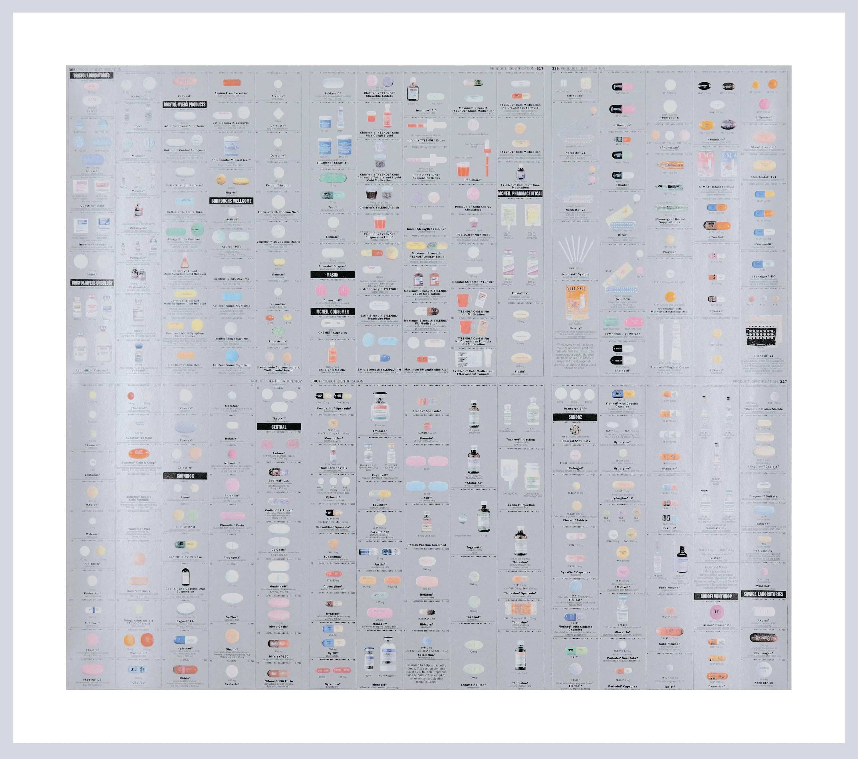 ダミアンハースト　pharmacy額装ポスター　シルバー Damian Hirst Silver Pharmacy Wallpaper Panel Print - Etsy