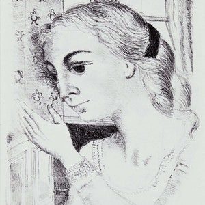 Paul Delvaux, litografia original, 1966.