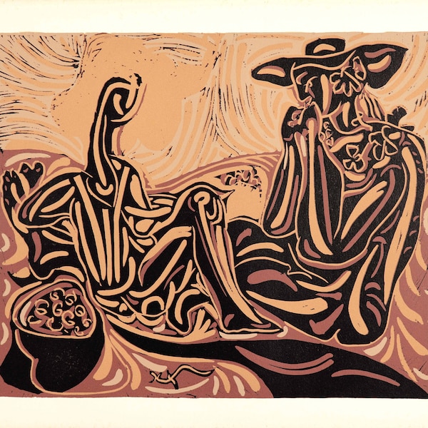 Pablo Picasso,  linocut  Published in 1962, Cercle d'Art.
