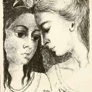 Paul Delvaux para o portfólio de Fernand Mourlot "Souvenirs et Portraits d'artistes".