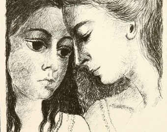 Original Vintage Print 1991 by Paul Delvaux. Sleeping Venus (1944
