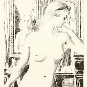 Paul DELVAUX "Reflet" Litografia original