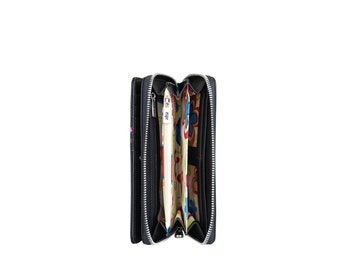Hand painted leather wallet abstract ART multicolor Colorful fun lots of  slots