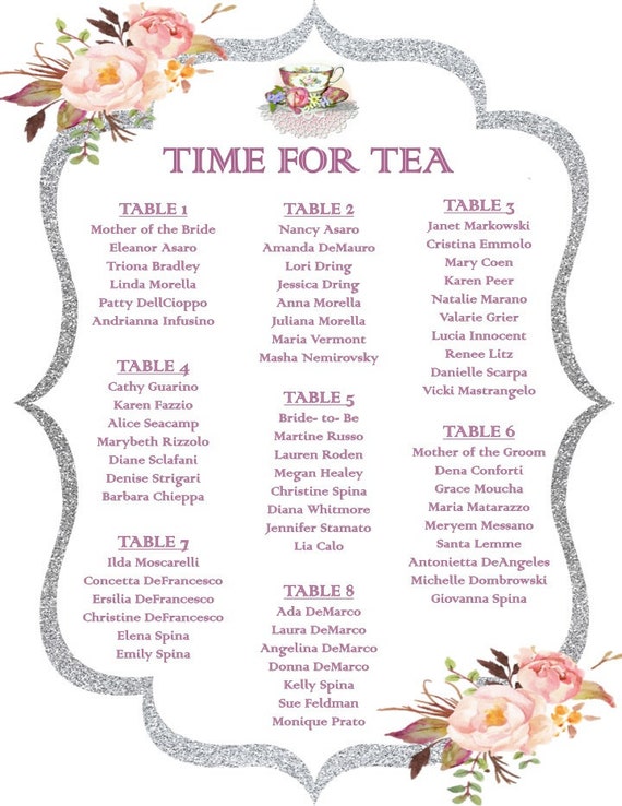 Tea Seating Chart