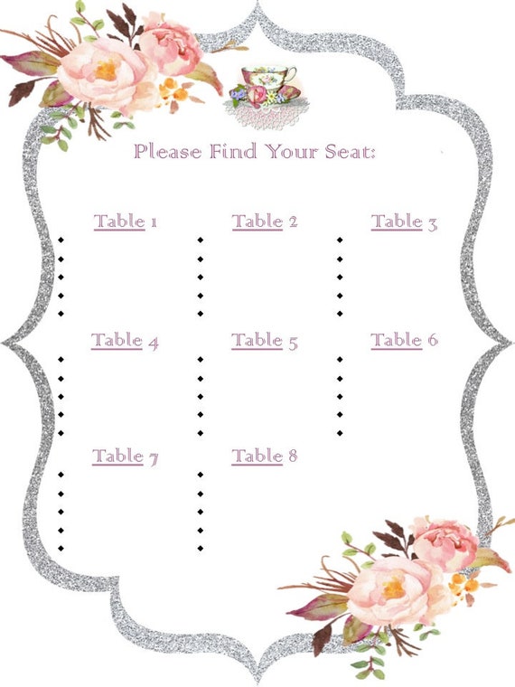 Tea Seating Chart