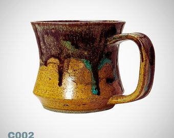Handmade Ceramic Minimal Mug | Coffee Tea Chocolate | Wheelthrown Stoneware | Caramel Latte