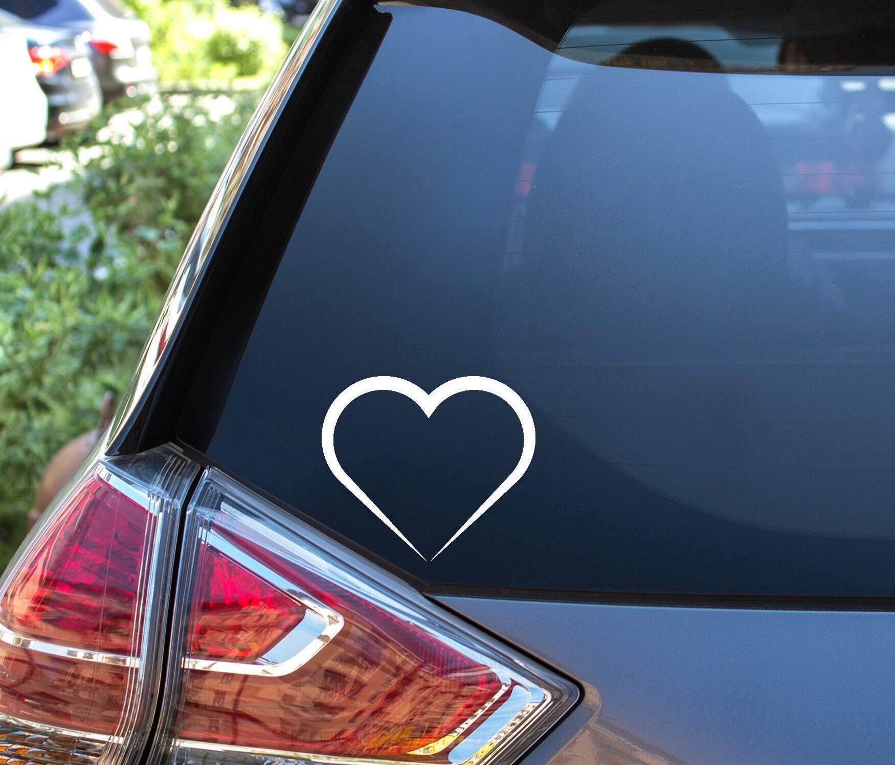 Heart Shaped Car Decal Car Window Decal Vinyl Decal Etsy Polska