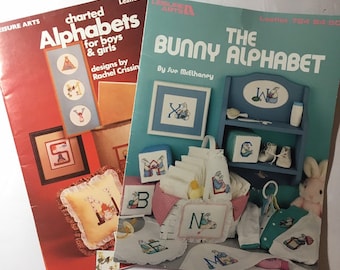 Alphabets for Boys /& Girls by Rachel Crissinger Vintage 1979Leisure Arts #152~Charted Graphed