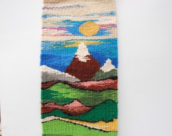 Woven Wall Hanging, Spring Woven Wall Hanging, Wall Hanging Tapestry, Home Decor, Wedding gift, Birthday Gift, Wool Picture, Tapestry, OOAK