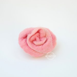 Rose Felted Broorch,Pink Rose Felted Brooch,Wet Felted Bro0och,Felt flower pin,Jewelry,Gift for Mother's Day,Bridesmaid Gift,Wedding Brooch image 1