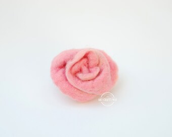 Rose Felted Broorch,Pink Rose Felted Brooch,Wet Felted Bro0och,Felt flower pin,Jewelry,Gift for Mother's Day,Bridesmaid Gift,Wedding Brooch