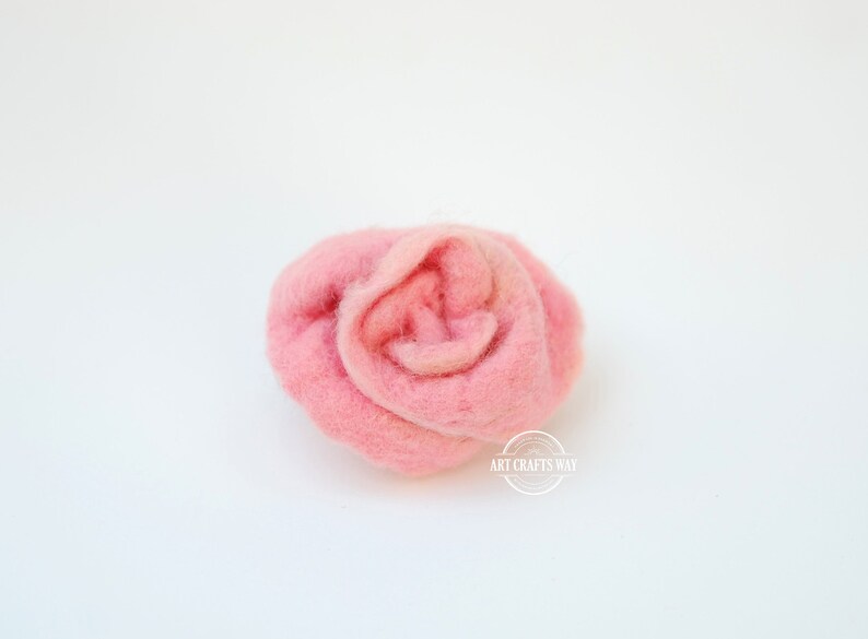 Rose Felted Broorch,Pink Rose Felted Brooch,Wet Felted Bro0och,Felt flower pin,Jewelry,Gift for Mother's Day,Bridesmaid Gift,Wedding Brooch image 1