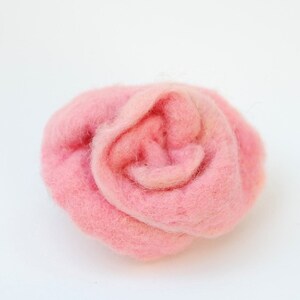 Rose Felted Broorch,Pink Rose Felted Brooch,Wet Felted Bro0och,Felt flower pin,Jewelry,Gift for Mother's Day,Bridesmaid Gift,Wedding Brooch image 2