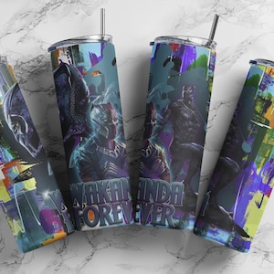 black panther png, Skinny Tumbler 20oz Design, Black Panther Sublimation, Digital png, Black Panther Wakanda Forever wrap png