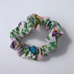 Light Pink Butterfly Scrunchie / rainbow Butterfly Hair Tie / Gift for her / Party Bag Filler / Pink Butterfly Hair Accessory