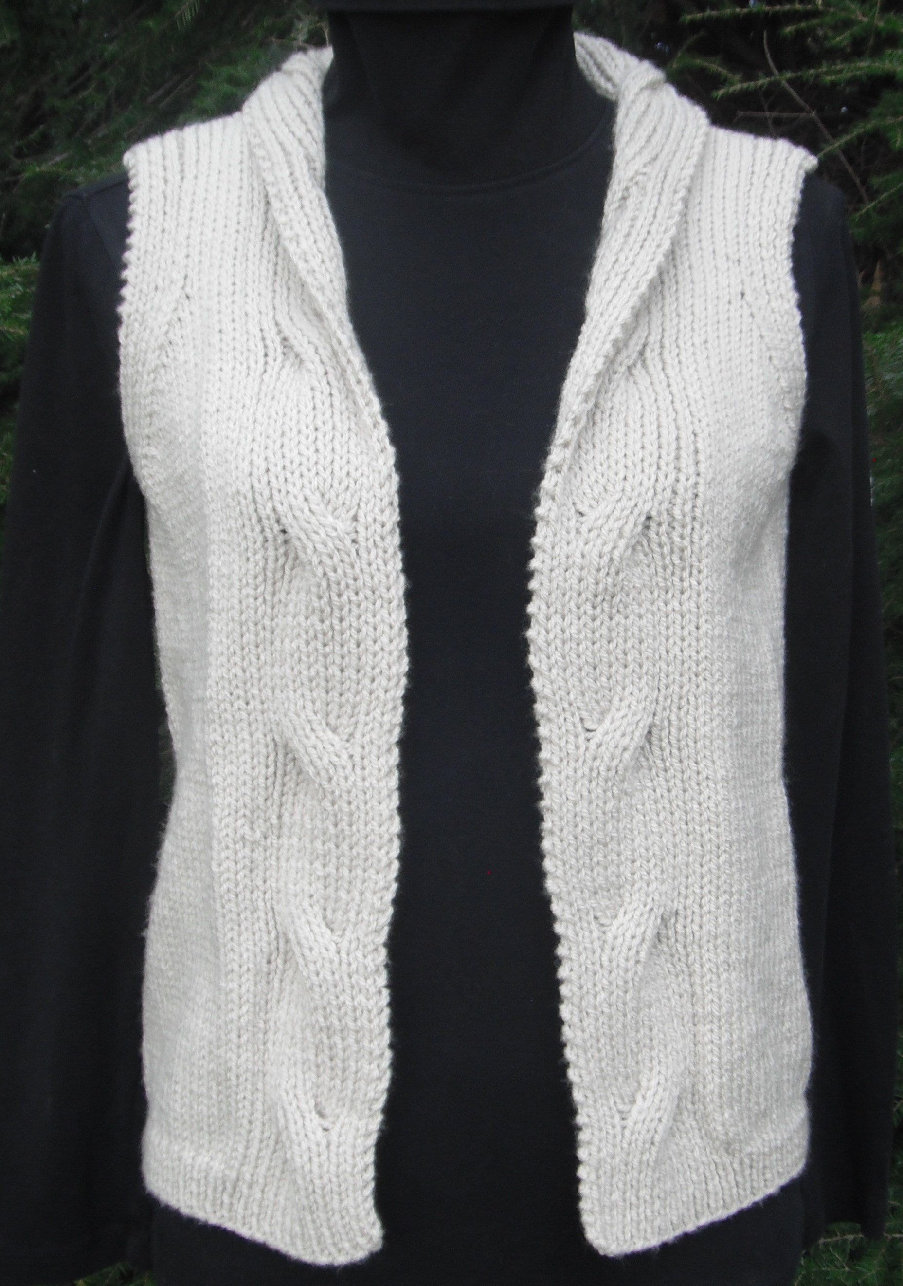 Reversible Cabled Vest Pattern Only Etsy