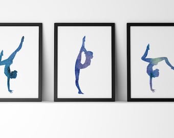 Set of 3 A4 Gymnastics Gymnast Poster Prints PO259