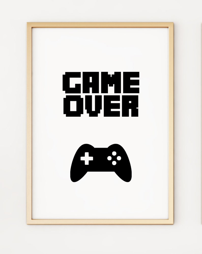 Game Over Gaming Typography A4 Poster Print PO354 - Etsy
