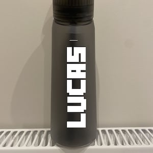 Personalised Water Drinks Bottle Vinyl Name Sticker Label