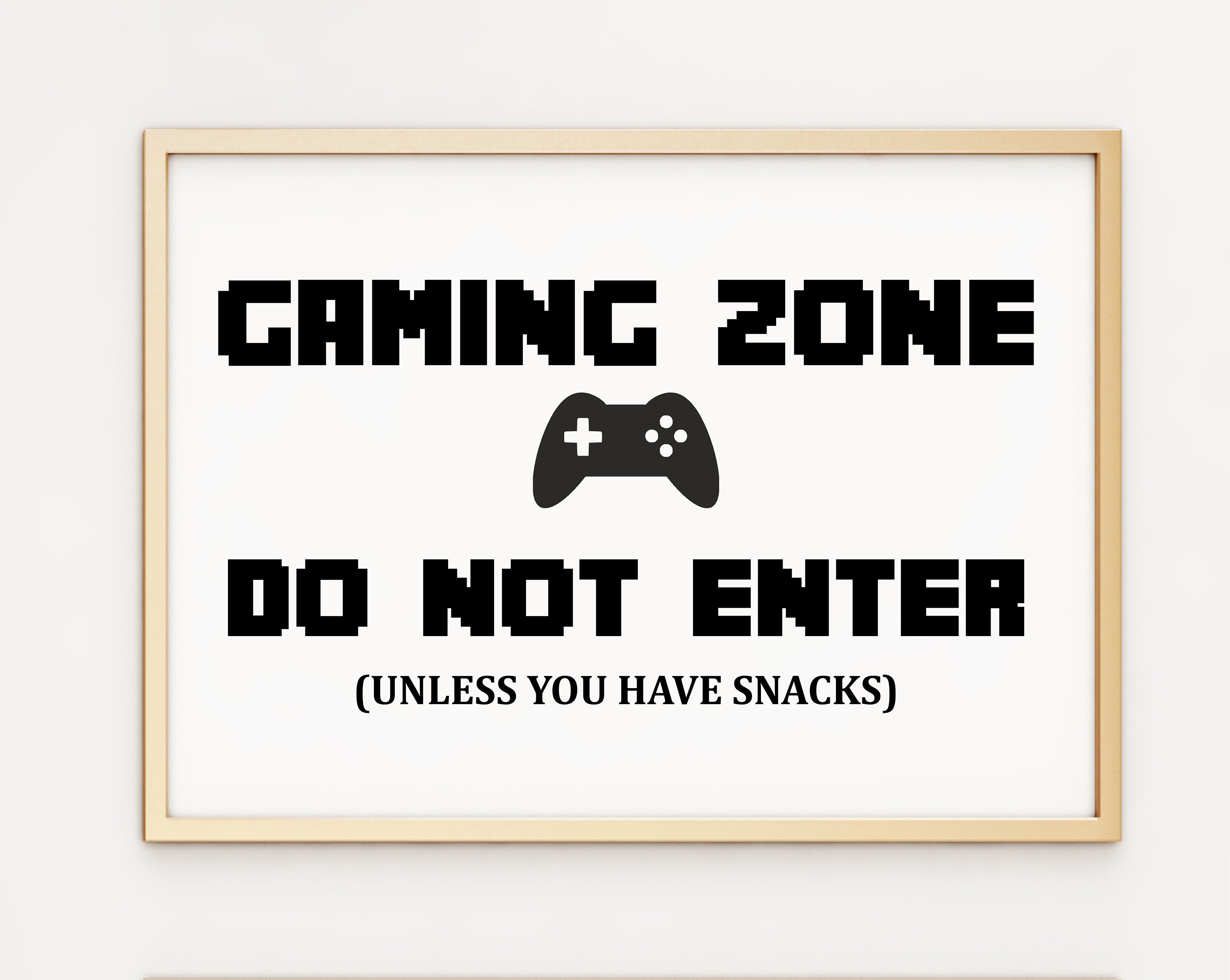 Gaming Zone Funny Typography A4 Poster Print PO361 Etsy UK