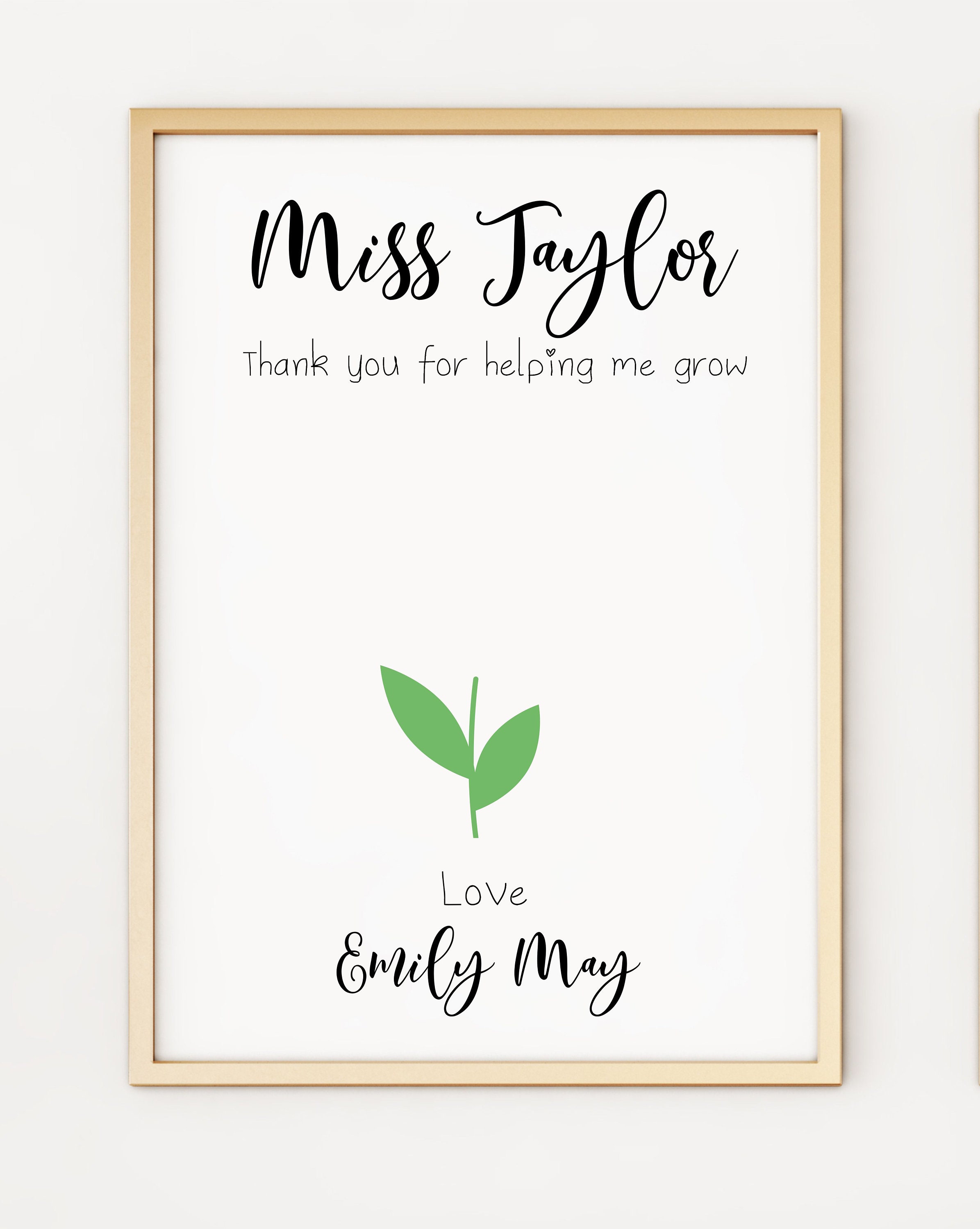 A4 Personalised Teacher Thank You Gift Poster Print PO407 | Etsy
