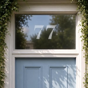 Traditional Frosted House Number Stickers for Glass Doors & Windows - Self Adhesive Vinyl PG27