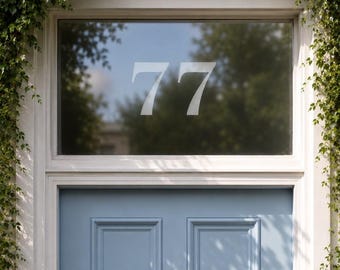 Pegatinas tradicionales de números de casa esmerilados para puertas y ventanas de cristal - Vinilo autoadhesivo PG27