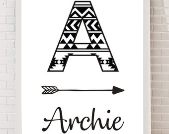 A4 Personalised Tribal Name Poster Print PO124