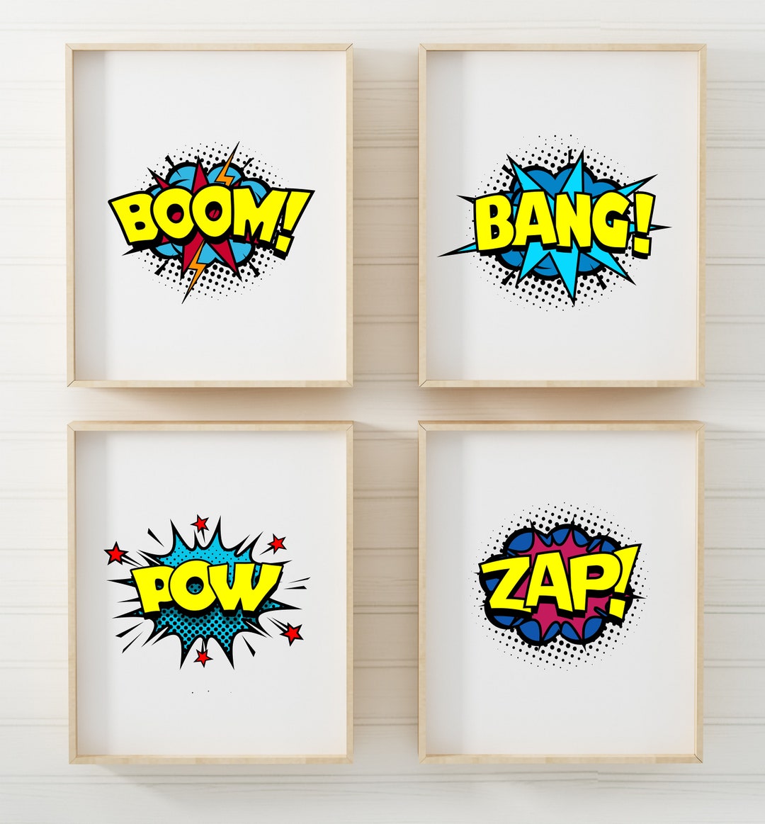 Comic Style Post Set of 4 A4 Comic Style Poster Prints PO482 - Etsy UK
