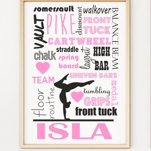 Personalised Gymnastics Gymnast A4 Poster Print PO263