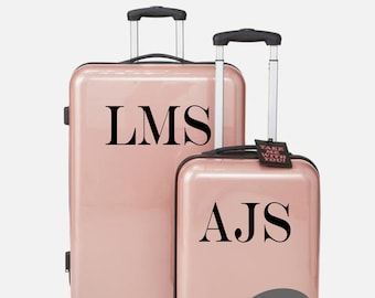 Personalised Suitcase Luggage Vinyl Sticker Initial Decals PG111