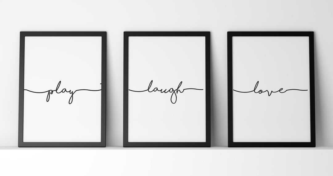 Set of 3 A4 Play Laugh Love Poster Prints PO462 - Etsy